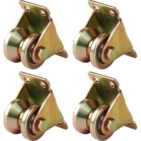 4 Pcs Poulie de levage pour cable acier 6 mm,Poulie à gorge en V pour câbles métallique avec 2 roulements à billes pour cordes à linge,portes roulantes,systèmes de palans (1/5)