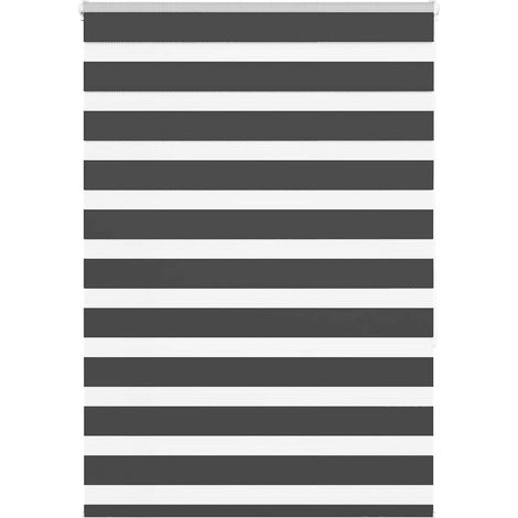 Doppelrollo Schwarz 95x150 cm Stoffbreite 90,9 cm Polyester