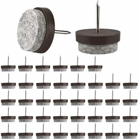 [NIEMALS VERWENDET] 40 Stück Stuhlgleiter zum Annageln, 22 mm runde Gleiter mit Nägeln, Möbelgleiter, Filzgleiter zum Annageln, Möbelgleiter zum Annageln, Füße zum Annageln, Möbelschutzpads