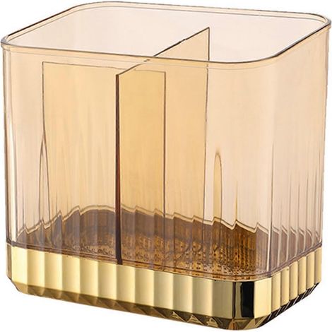 Boîte de rangement pour couverts QingHai, grande capacité, légère et luxueuse, avec compartiments transparents pour fourchettes et cuillères. Accessoire de cuisine. (1/4)