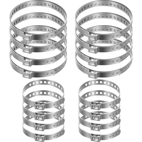 16 Pcs Collier de Serrage pour Soufflet de Cardan, Collier Soufflet Cardan en Acier Inox, Universel Colliers de Serrage réglables 20-50/50-120 mm pour Soufflet de Cardan Plupart des Voitures