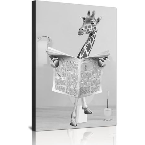 Stampa tela Quadro parete Giraffa bianco nero 60x90 cm (1/5)