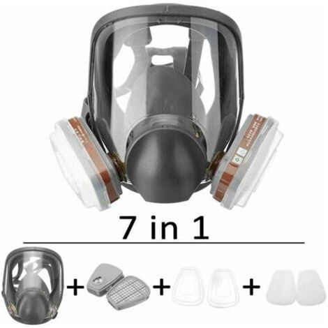 Masque à gaz complet filtre boîte filtre coton Ensemble de 7 pièces pour prévenir l'ammoniac (1/4)