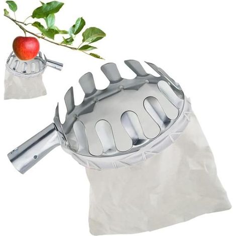 Obstpflücker, Obstpflücker mit Beutel, Obstpflücker, Metall-Obstpflücker, Obstpflücker, Apfelpflücker (16 cm) (1/5)