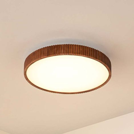 [GEBRAUCHT] B-Ware Lindby Deckenleuchte Deckenlampe LED Velua Fernbedienung Weiß Holz Dunkel CCT (1/2)