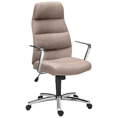 Fauteuil de bureau Chairman tissu beige - Piétement alu (1/5)