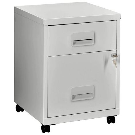 Caisson mobile - 2 tiroirs - gris - Maxiburo