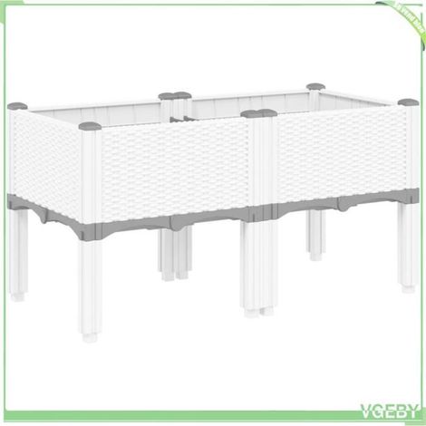 Jardinière (avec pieds) - FAFEICY - 367894 - Blanc - 80x40x42 cm - PP, surélevée (1/5)