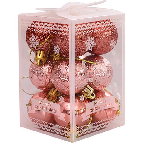Boule De Décoration De Noël - Verre Soufflé - Pour Arbre De Noël Intérieur Extérieur - Lot De 12 (1/5)