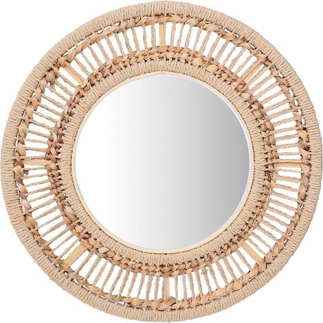 Specchio da parete rotondo in legno di salice intrecciato 50 cm (1/4)