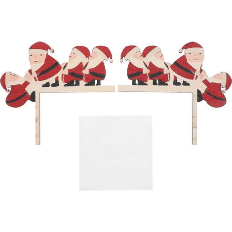 1 paire de décorations de porte d'angle en bois pour Noël - Décorations de porte - Ornements pour la maison-15.5X14CM (1/3)