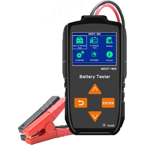 Testeur de charge de batterie MDXT600 Testeur de batterie de voiture 12V Testeurs de charge avec coloré LCD Écran 40-2000 CCA Système de chargement et de démarrage de l'alternateur (1/5)