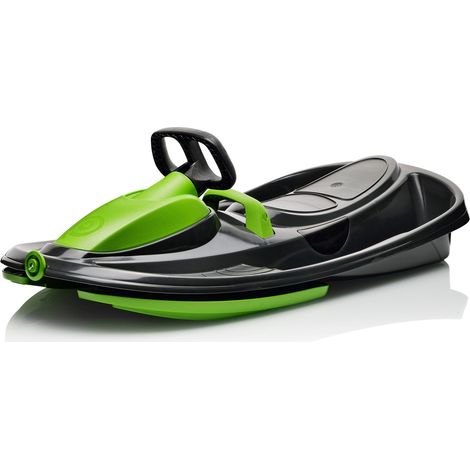 Bob Doppio Stratos Freno Volante Nero 2 Posti Slitta Slittino da Neve Max 120kg (1/5)