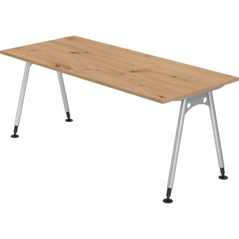 bümö Schreibtisch Serie-A Rechteck: 180 x 80 cm Asteiche (1/5)
