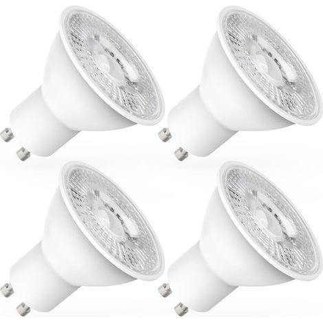 Ampoules LED GU10, 5W équivalent 60W, 600lm, Blanc Froid 6000K, 120° Larges Faisceaux, Ampoules LED Spot, Lot de 4 [Classe énergétique E] (1/5)