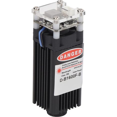 Module Gravure Laser 445nm 1.6W DC24V Tête Aluminium pour Imprimante 3D, Découpeuse avec Ventilateur de Refroidissement (1/5)