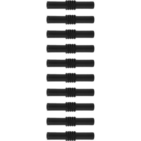 Lot de 10 connecteurs d'extension femelles-femelles isolés à tête banane de 4 mm, noirs, adaptés aux appareils électroniques. (1/5)