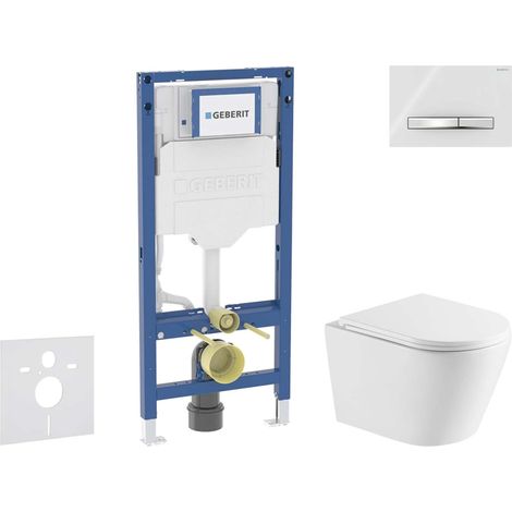 Geberit Duofix - Set Vorwandelement, Nefia-WC mit Softclose-Sitz und Sigma50-Betätigungsplatte, Chrom/Alpinweiß SANI11CA31111