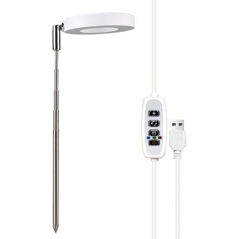 Lampe de culture LED spectre complet – Réglable en hauteur 17-64 cm – 9 niveaux de luminosité – Minuterie 3/9/12 heures pour plantes d'intérieur