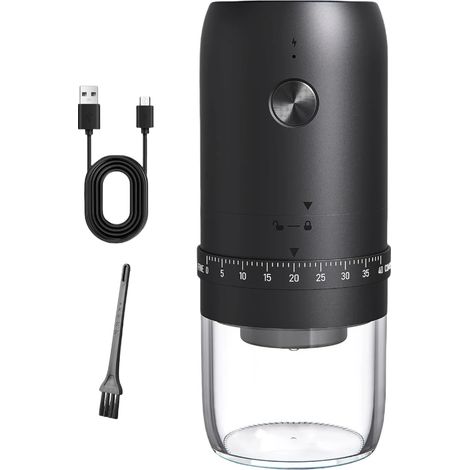 Moulin à café électrique pour grains de café, avec une mouture pratique pour l'espresso, le café filtre, à la maison, au bureau et en voyage.-AquaForge