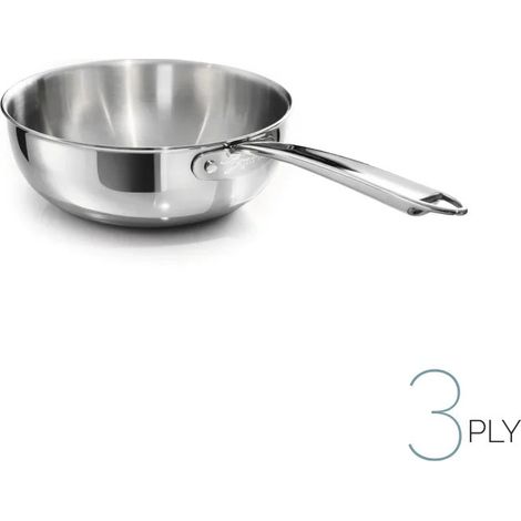 AGNELLI Padella Mantecare Aluinox 3ply Lucido con 1 Manico D 24 Cm