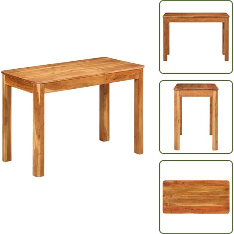The Living Store Esstisch 110x55x76 cm Massivholz Akazie - Esstisch - Holztisch - Wohnzimmertisch - Akazienholz - Massivholzmöbel (1/5)