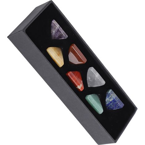 Ensemble de 7 Pyramides en Pierre Naturelle pour Équilibre des Chakras avec Boîte Cadeau (1/5)