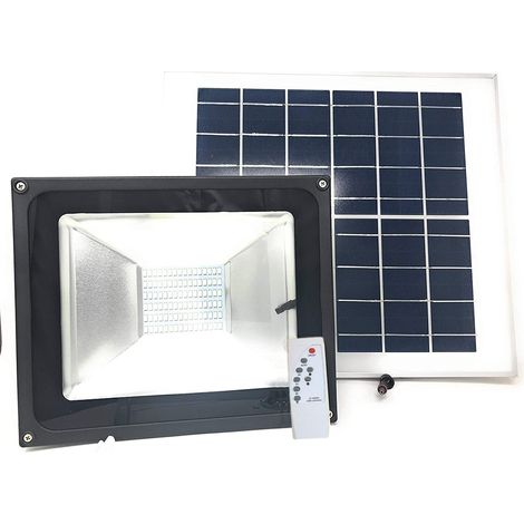 011200 Faro 200W frío LED energía solar con crepúsculo y mando a distancia 6500k