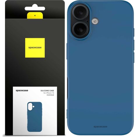 Custodia in silicone Spacecase per iPhone 16, blu (1/5)
