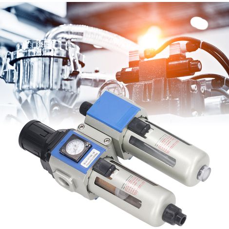 Luftfilter für GFC300-10F Kompressor, Luftdruckregler, Öl-Wasser-Abscheider mit Ölbecher für pneumatische Werkzeugsysteme, G3/8 Zoll Einlass-/Auslassgewinde. (1/5)