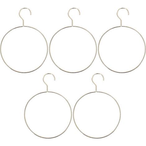 Set mit 5 runden Kleiderbügeln aus Eisen, kreative runde Schalhalter, runder Metallbügel (gold) – 25,50 x 17,80 x 0,40 cm – Gold (1/3)
