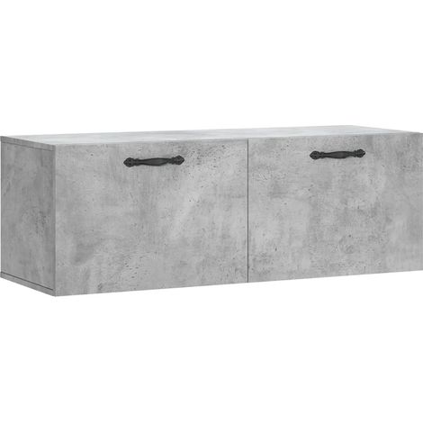 Pratico armadio a muro moderno 100 x 36,5 x 35 cm mobile portaoggetti di design in legno ingegnerizzato grigio cemento 020048885