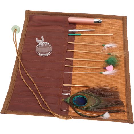 Kit de massage pour enlever le cérumen - 8 bâtonnets à plumes - Soulage la fatigue - Kit de massage professionnel pour le nettoyage des oreilles (1/5)