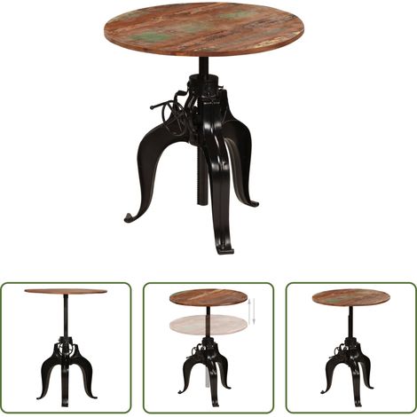 Massivholz - Bartisch Altholz Massiv 75x(76-110) cm (1/5)