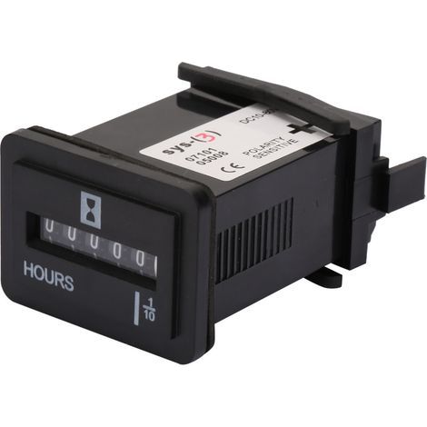 Compteur d'heures quartz 10-80V AC/DC pour générateur, moteur, comptage temps jusqu'à 99999.9 heures (1/5)