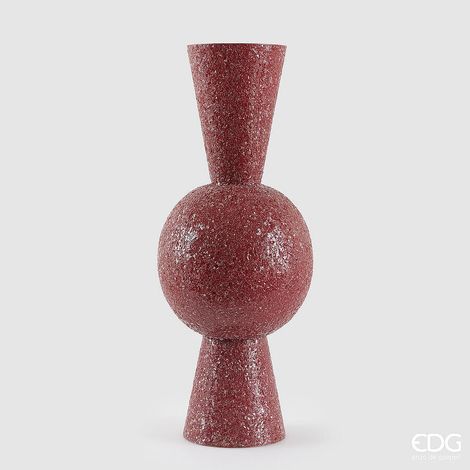 EDG Enzo De Gasperi Vaso Crackle Geometrie H 66 Cm D 26 Cm Metallo Dark Pink (1/3)