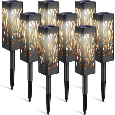 Solar Lights Outdoor Garden, 6 Pieces Garden Decoration Solar Lantern with Warm White Light, IP65 Waterproof Outdoor Solar Light Auto On/Off for Outdoor Courtyard Lawn