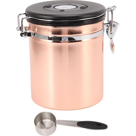 Boîte de Rangement Hermétique en Acier Inoxydable 304 pour Café, Thé et Céréales avec Cuillère, 1.5L (1/5)