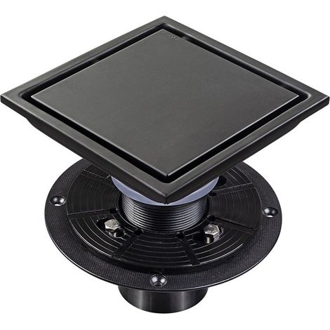 – Siphon douche à l'italienne carré 15 x 15 cm – Acier inoxydable 304 – Noyau anti-odeur en laiton – Drainage efficace pour salles de bain (1/5)