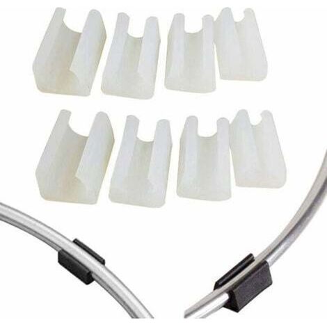 Cuscinetto per gambe di sedia in tubo tondo, plastica a forma di U, bianco, diametro 14 mm, 30 pezzi (1/4)