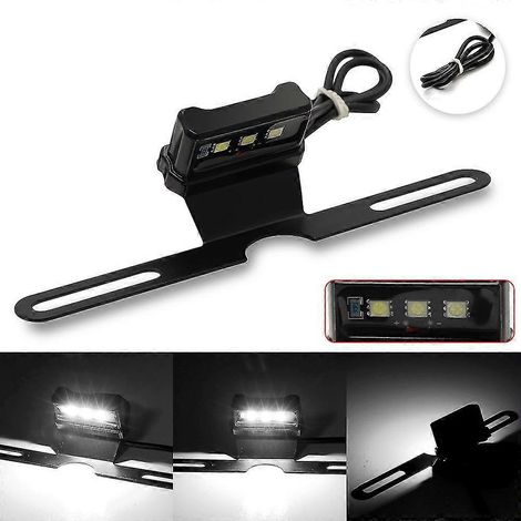1 support de plaque d'immatriculation universel en aluminium CNC avec éclairage LED pour moto (1/4)
