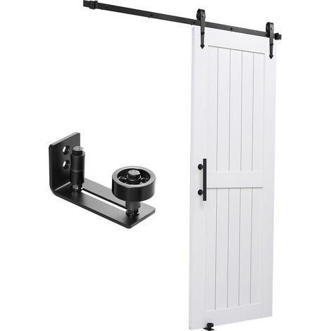 Mophorn Porta scorrevole 762 x 2134 mm in MDF, kit con ferramenta e guida a H, divisorio per soggiorno, bagno o camera da letto, colore bianco (1/5)