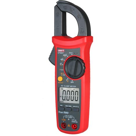 UNI-T UT202+ Pince Ampèremétrique Numérique 4000 Comptes Vrai RMS Multimètre Pince Courant Tension Testeur NCV Mesure Température -401000℃ Valeur Relative Capacité