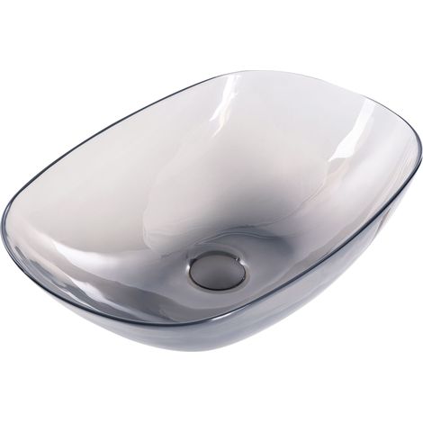 Countertop Basin MOENGO 540 x 360 mm Solid Surface Black (1/5)