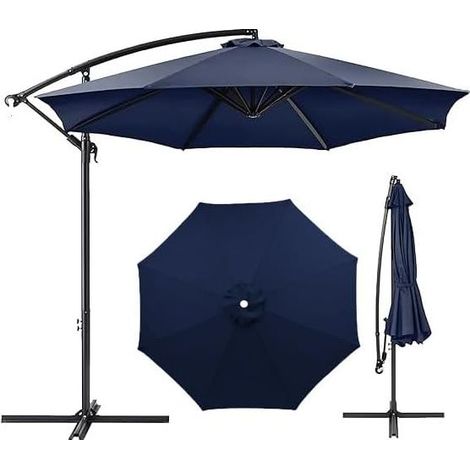 Ersatz-Sonnenschirmbezug, 7ft/9ft/10ft Gartenabdeckung, waschbarer Terrassenüberdachung (Rot, 9ft 8 Rippen) (Marineblau, 9ft 8 Rippen) (1/5)