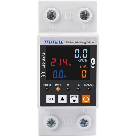 Compteur d'énergie Intelligent Fuite Terre Intelligente sur sous Tension Protecteur Relais Dispositif Interrupteur disjoncteur énergie Puissance kWh (1/4)
