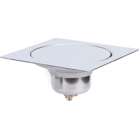 Bonde de sol à pédale en acier inoxydable 10x10cm avec déodorant intégré pour salle de bain (1/5)