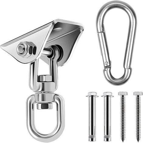 Gancio da soffitto pesante in acciaio inox, gancio per altalena con rotazione a 360°, supporto da soffitto per sedia sospesa, sacco da boxe, amaca yoga (1/4)