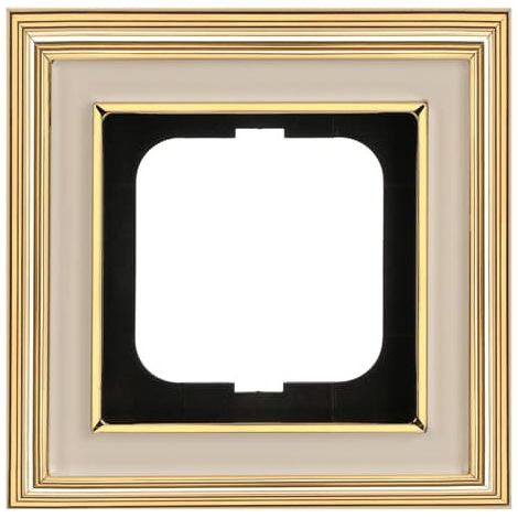Busch-Jaeger Cadre de recouvrement 1 fois Laiton poli ivoire blanc - Busch-dynasty® (1721-838), 2CKA001754A4633
