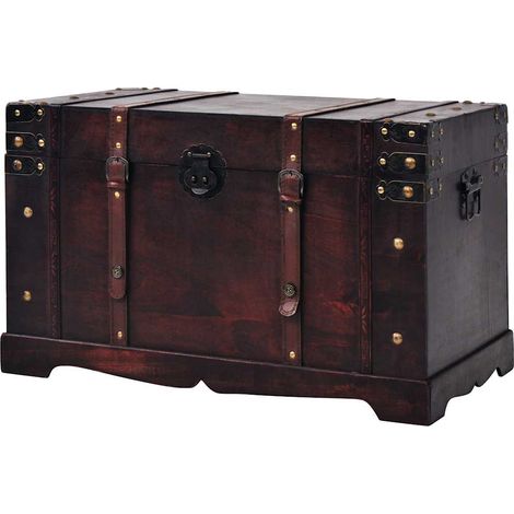 Maison Exclusive - Baule del Tesoro Vintage in Legno 66x38x40 cm (1/5)
